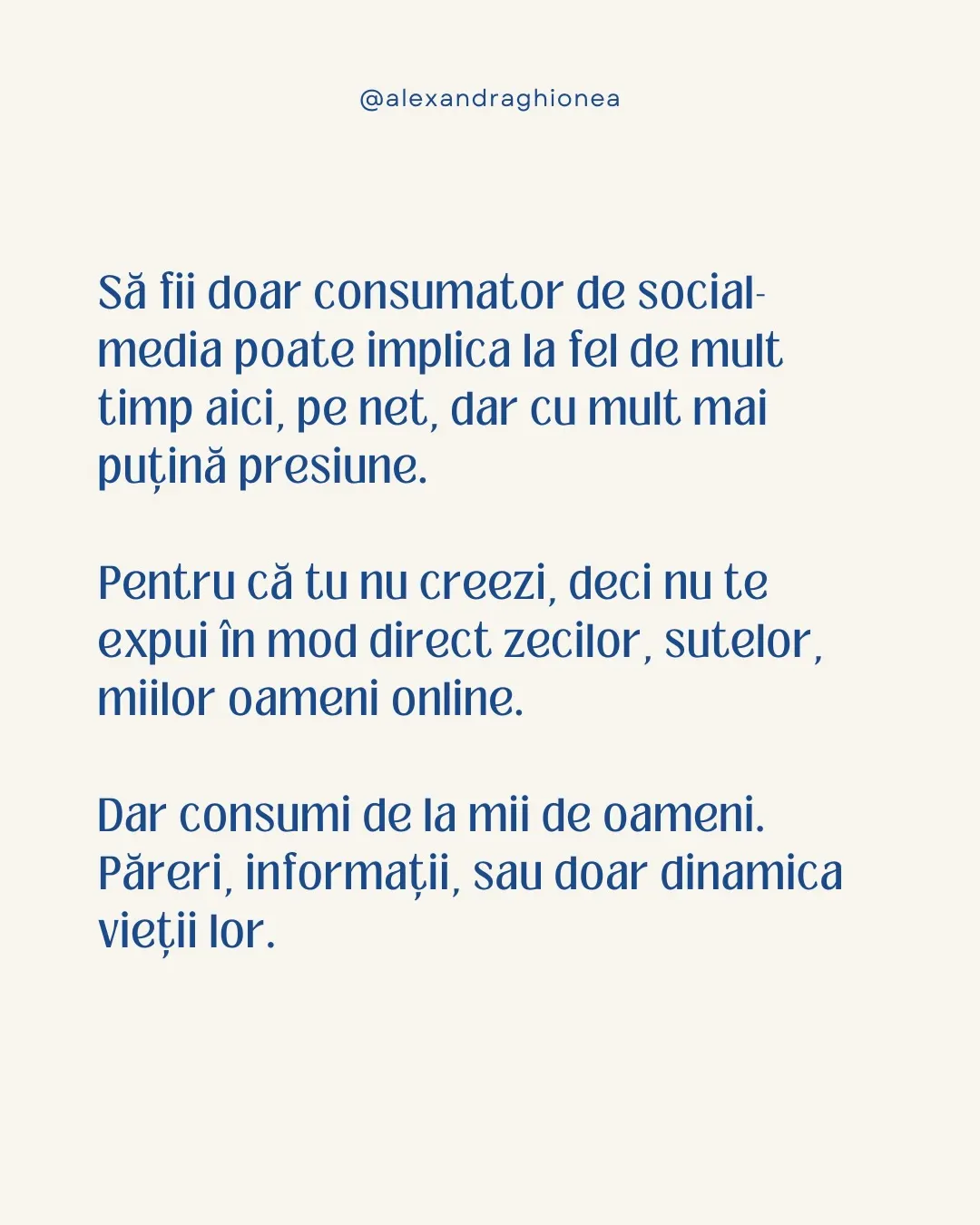 Sa fii doar consumator de social-