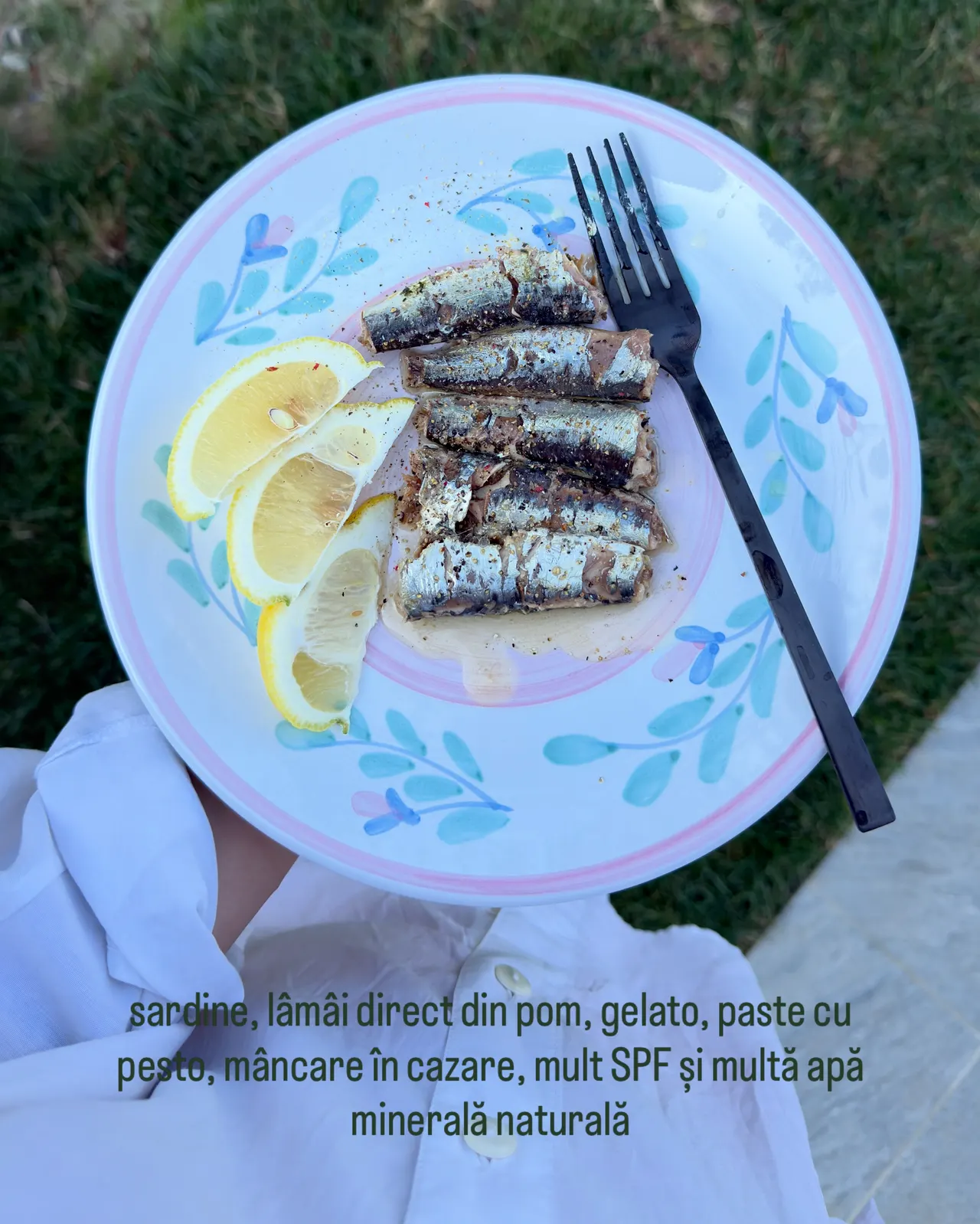 sardine, lâmâi direct din pom, gelato, paste cu